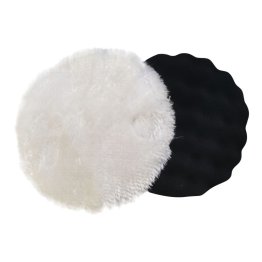 Almohadilla negra + almohadilla de lana blanca